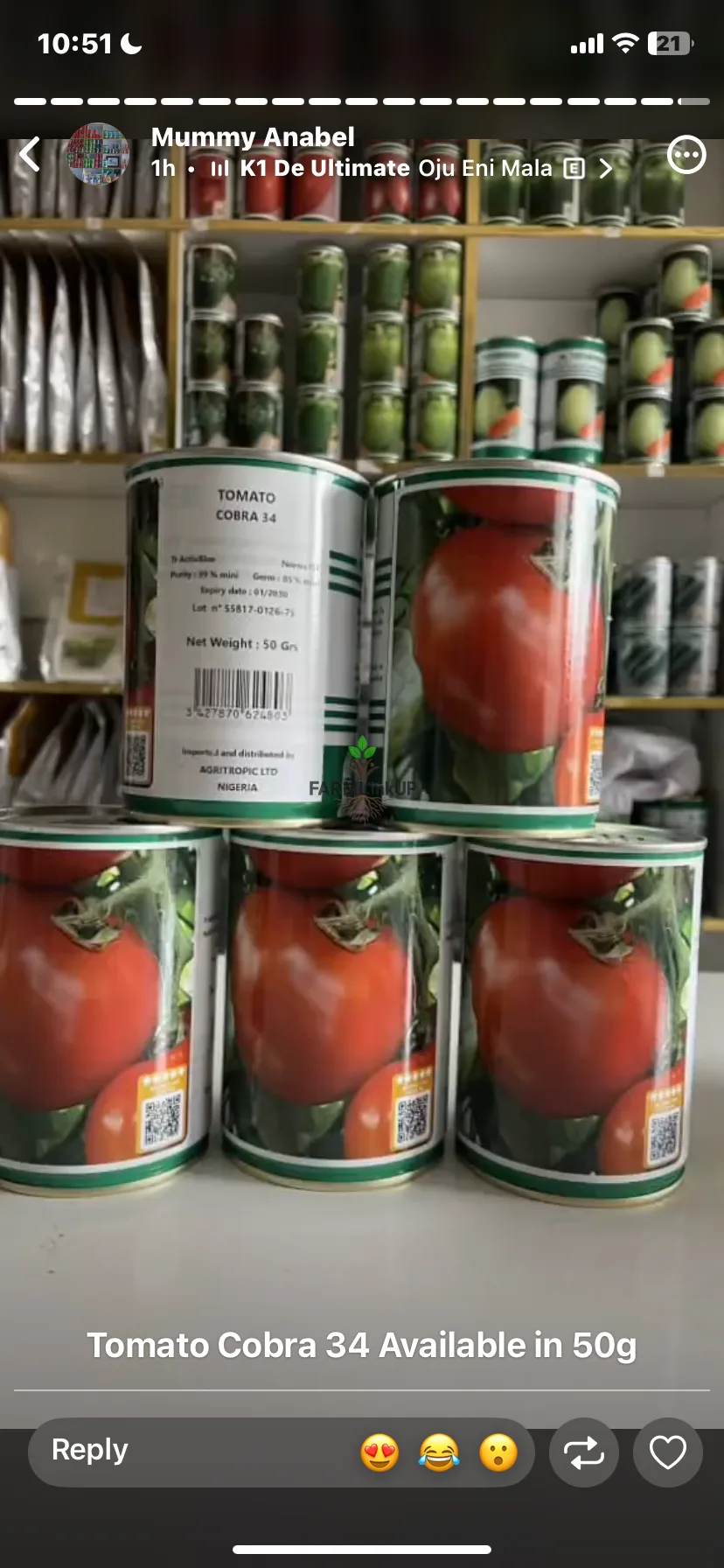 Tomato(seed)cobra 26 F1 50g 