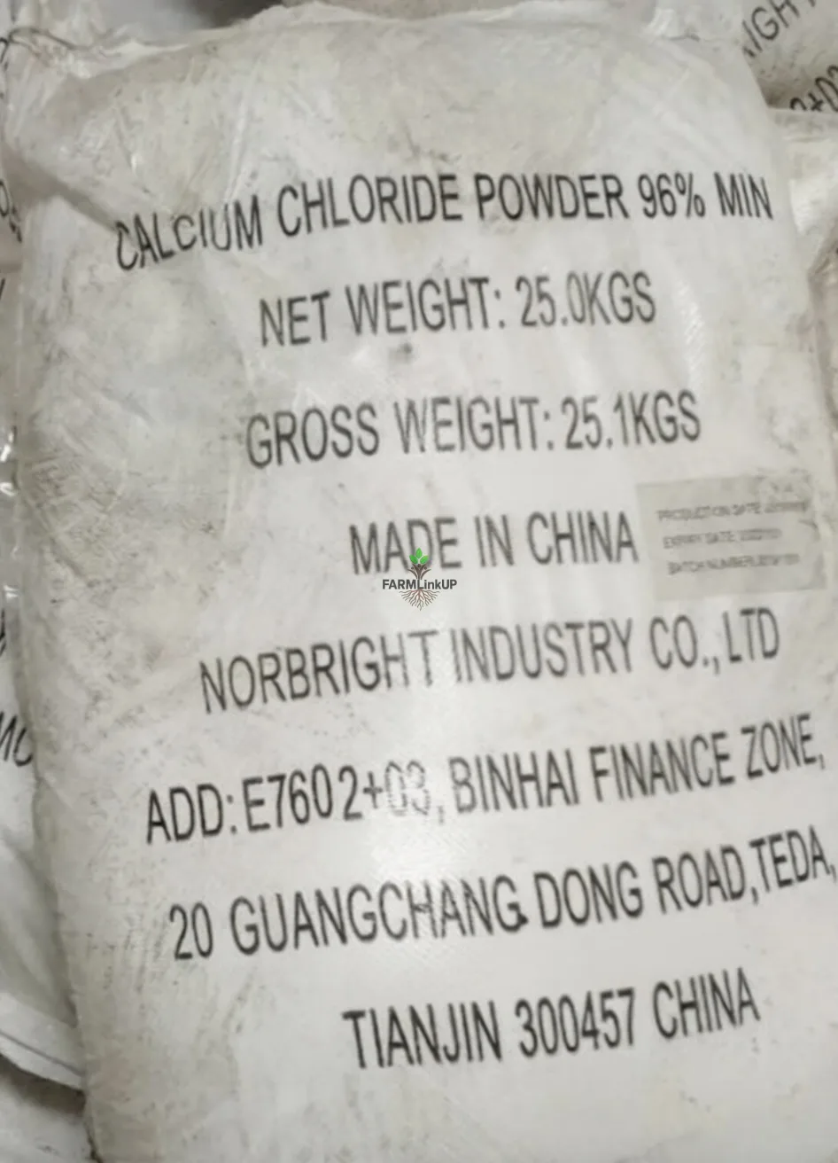 Calcium chloride powder 25kg 96% min 